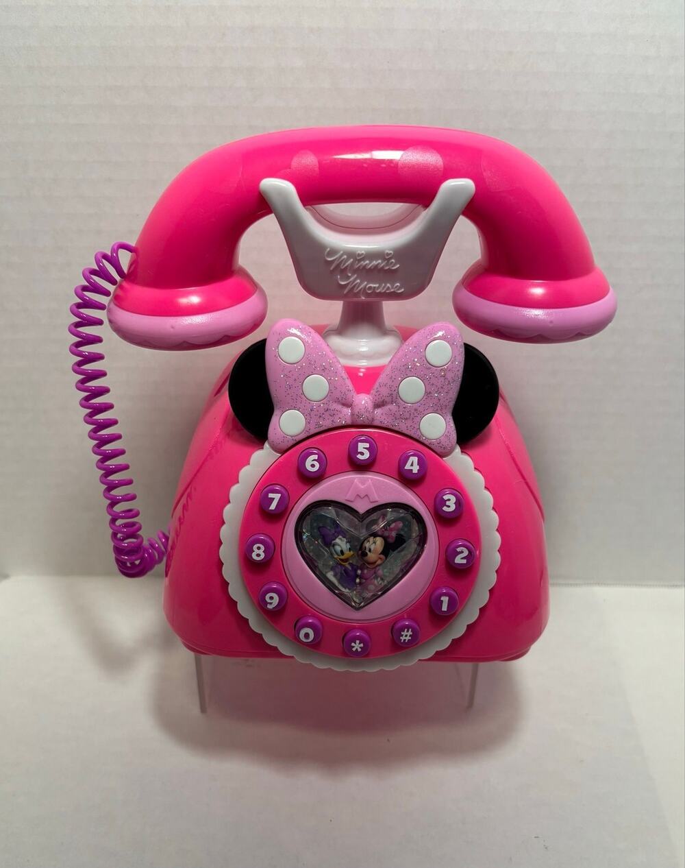 Disney Minnie Mouse Pink Telephone Happy Helpers Talking/Lights Toy, Works!